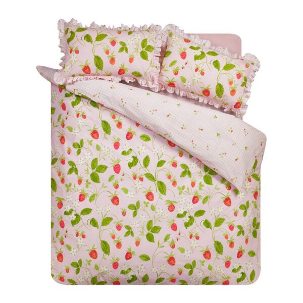 Rózsaszín háromrészes ágyneműhuzat Strawberry Frills – Catherine Lansfield