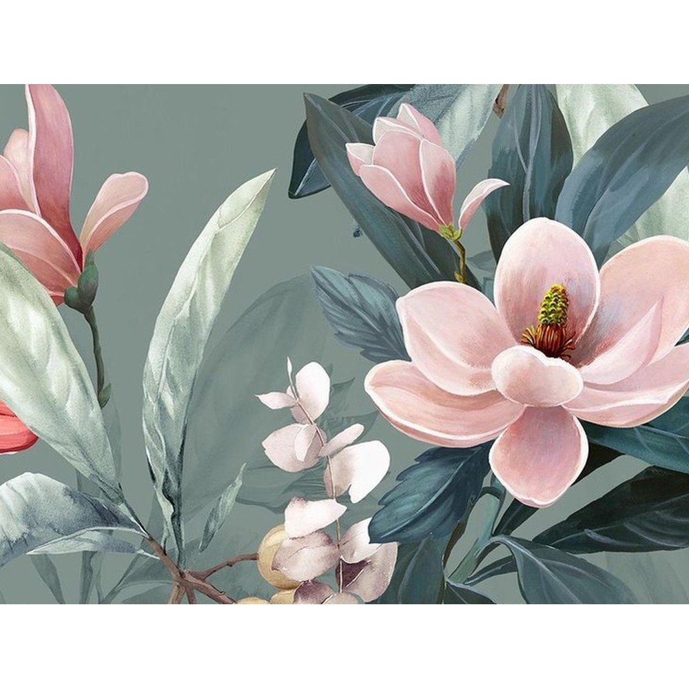 Rose zöld organikus pamut egyszemélyes ágyneműhuzat, 140 x 220 cm - Descanso