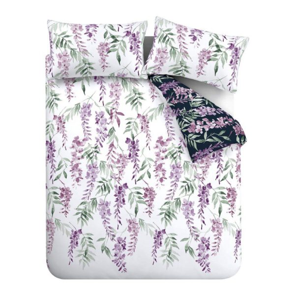 Fehér-lila ágyneműhuzat Wisteria - Catherine Lansfield