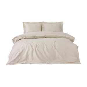 Bézs kétszemélyes hosszabbított pamut-szatén ágyneműhuzat 240x220 cm Elegant – Mijolnir