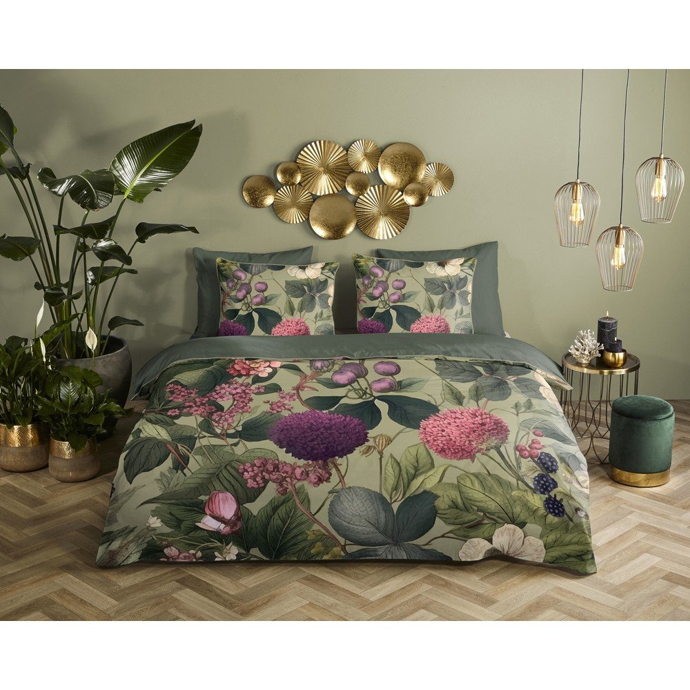 Khaki egyszemélyes-hosszabbított pamut-szatén ágyneműhuzat 140x220 cm Onaz – Descanso