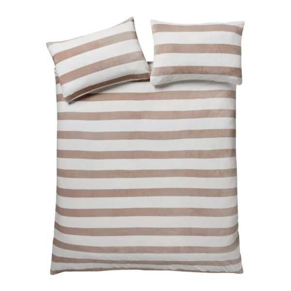Natúr színű sherpa ágyneműhuzat Cosy Sherpa Stripe – Catherine Lansfield