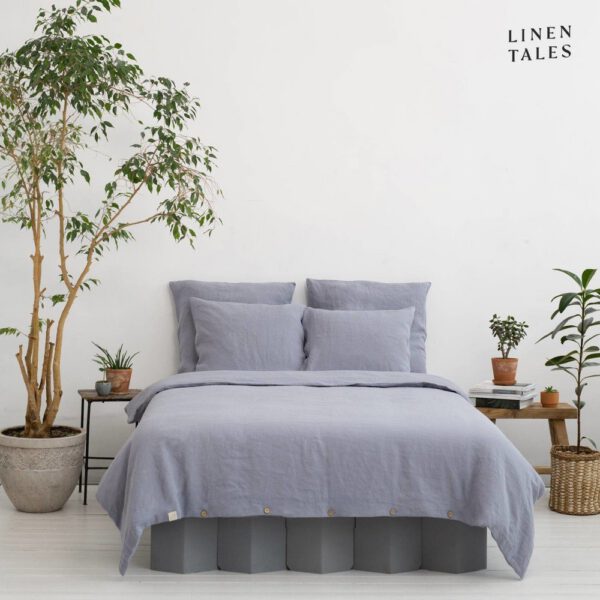 Világosszürke kétszemélyes kenderrost ágyneműhuzat 200x200 cm – Linen Tales