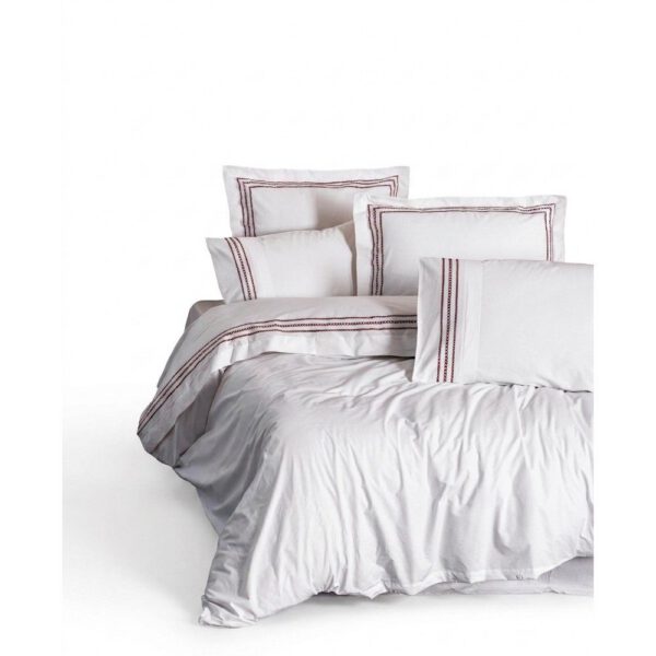 Fehér egyszemélyes renforcé pamut ágyneműhuzat 140x200 cm Red Heritage Lines – Mila Home Luxury