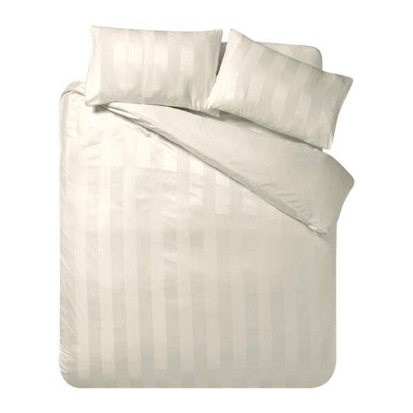 Krémszínű szatén ágyneműhuzat So Soft Satin Stripe – Catherine Lansfield