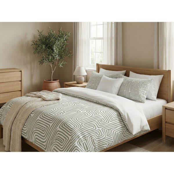 Zsályaszínű egyszemélyes ágyneműhuzat 200x140 cm Maze – Mijolnir