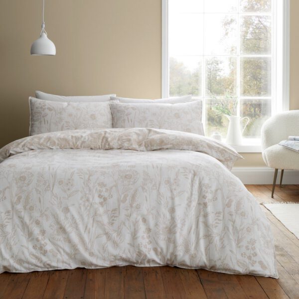 Bézs flanel ágyneműhuzat Floral Toile – Bianca