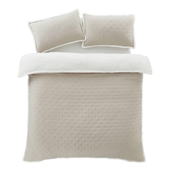Krémszínű sherpa ágyneműhuzat Cosy Nori – Catherine Lansfield