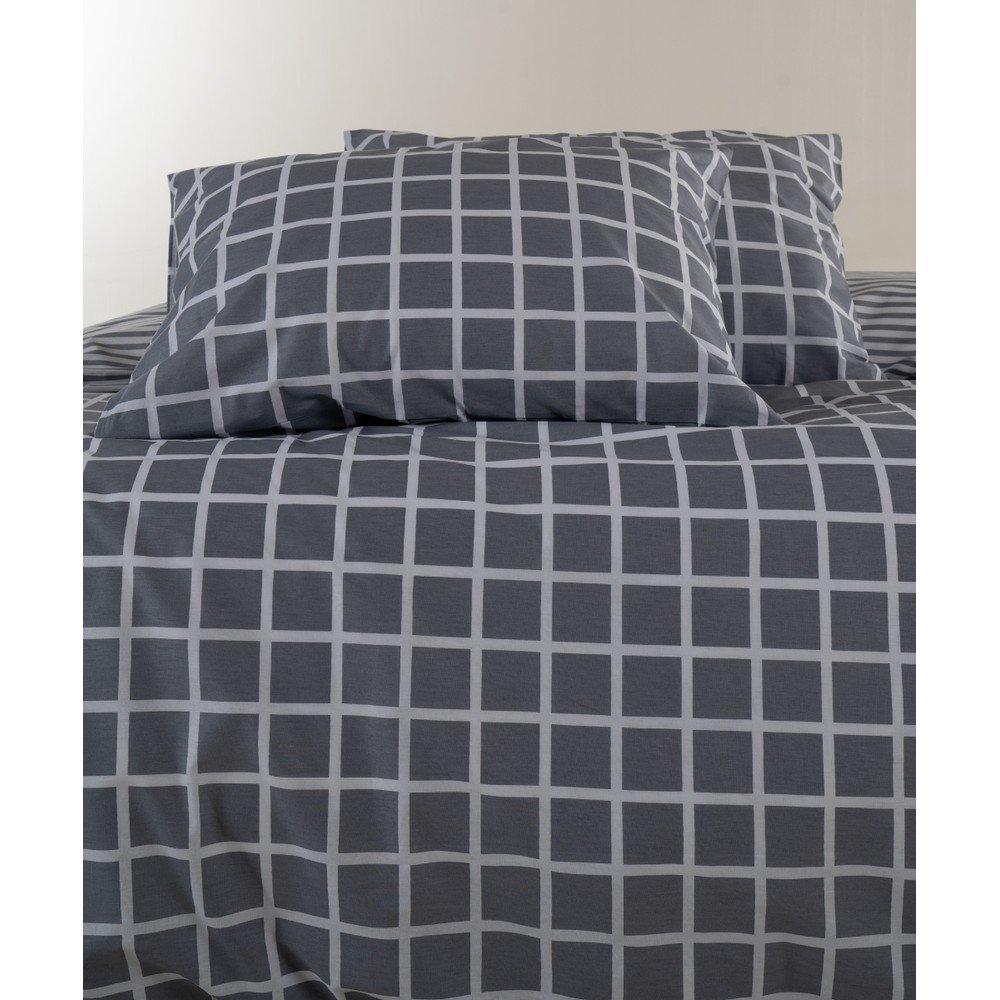 Szürke egyszemélyes renforcé pamut ágyneműhuzat 140x200 cm Linear Calm Geometric – Mila Home Luxury
