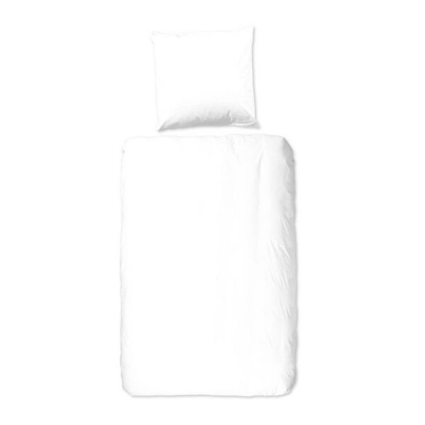 Fehér egyszemélyes-hosszabbított renforcé pamut ágyneműhuzat 140x220 cm Uni – Good Morning