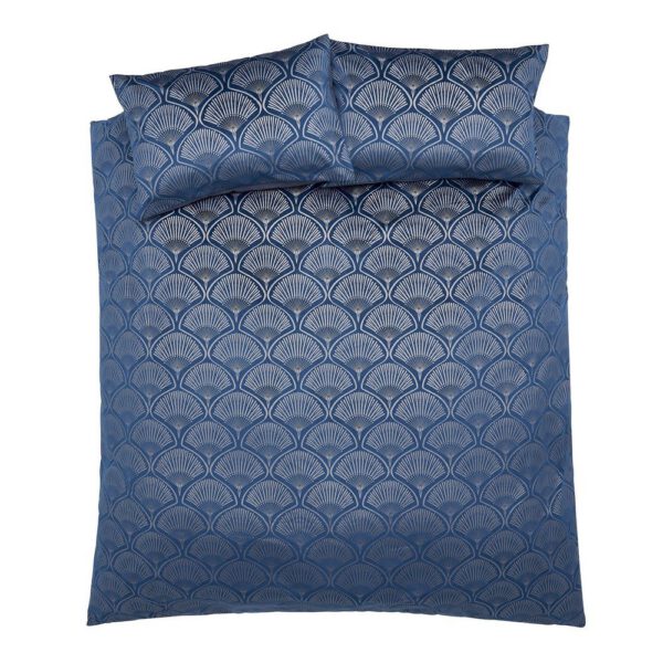 Kék -hosszabbított ágyneműhuzat Art Deco Pearl – Catherine Lansfield