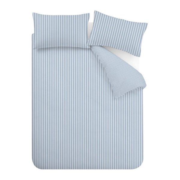Kék háromrészes ágyneműhuzat Epping Textured Stripe – Catherine Lansfield