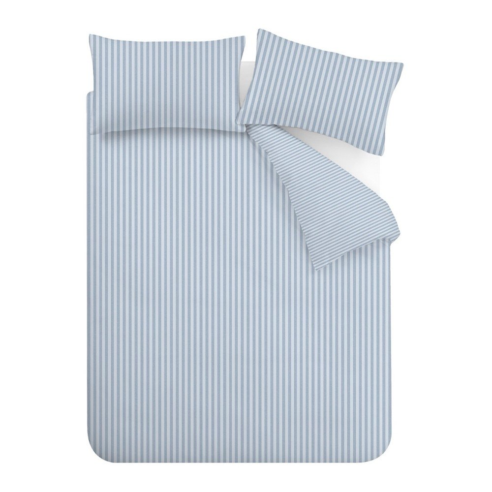 Kék háromrészes ágyneműhuzat Epping Textured Stripe – Catherine Lansfield