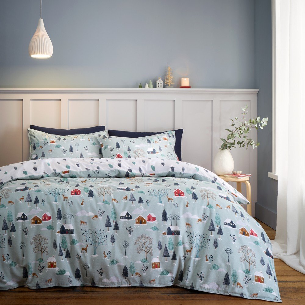 Flanel ágyneműhuzat Winter Scene – Bianca