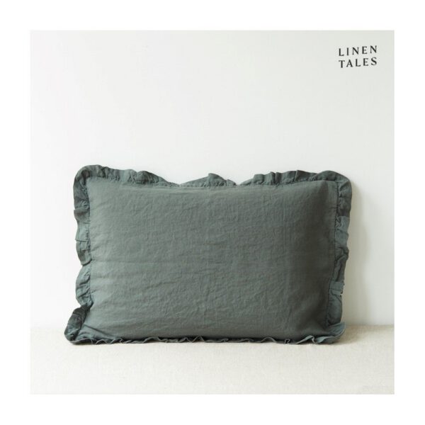 Len párnahuzat 40x60 cm Forest Green  – Linen Tales
