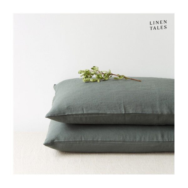 Len párnahuzat 50x70 cm Forest Green  – Linen Tales