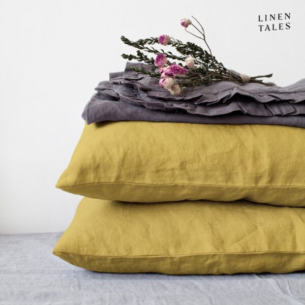 Len párnahuzat 40x60 cm Lemon Curry – Linen Tales