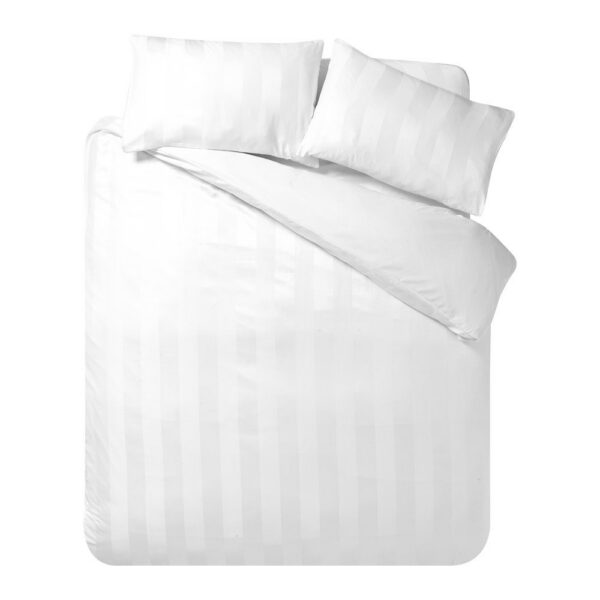 Fehér szatén ágyneműhuzat So Soft Satin Stripe – Catherine Lansfield