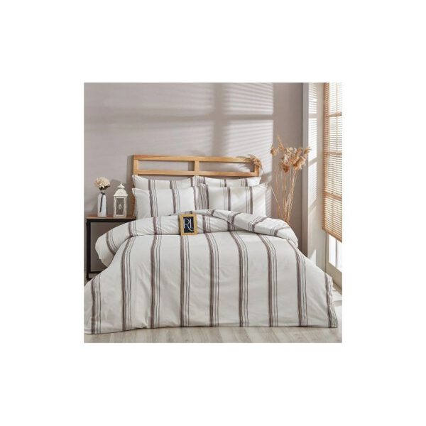 Barna-bézs kétszemélyes hosszabbított pamut ágyneműhuzat 200x220 cm – Mila Home