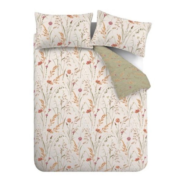 Zöld-barna -hosszabbított flanel ágyneműhuzat Grasmere Floral – Catherine Lansfield
