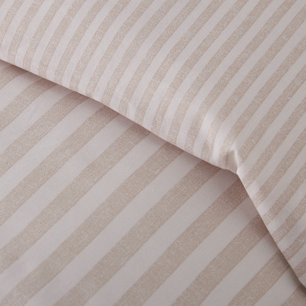 Ágyneműhuzat Epping Textured Stripe – Catherine Lansfield, Bézs