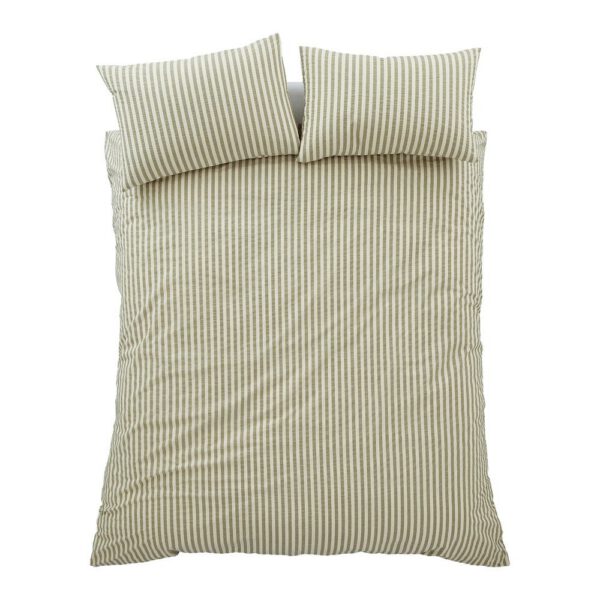 Zöld -hosszabbított háromrészes ágyneműhuzat Cotton Rich Woven Stripe – Pineapple Elephant