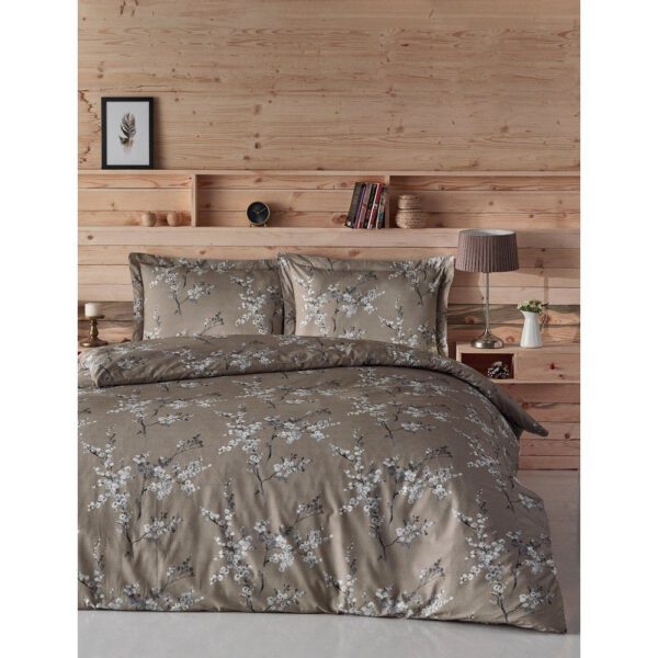 Barna kétszemélyes pamut ágyneműhuzat 200x200 cm Chicory – Mijolnir
