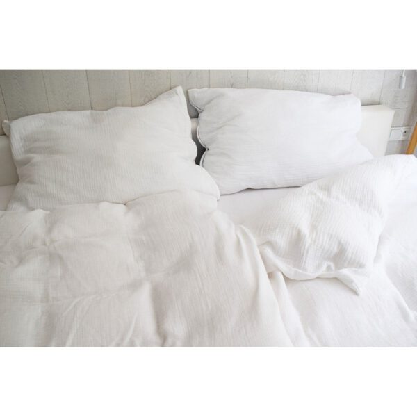 Fehér egyszemélyes muszlin ágyneműhuzat 140x200 cm Plain Muslin – Butter Kings