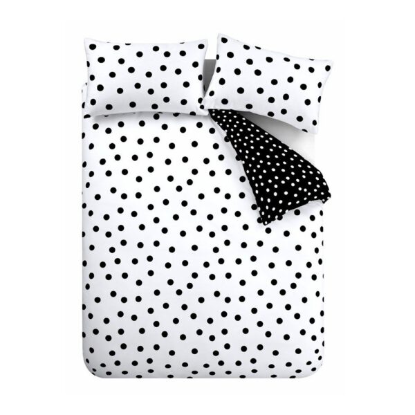 Fekete-fehér ágyneműhuzat Polka Dot – Catherine Lansfield