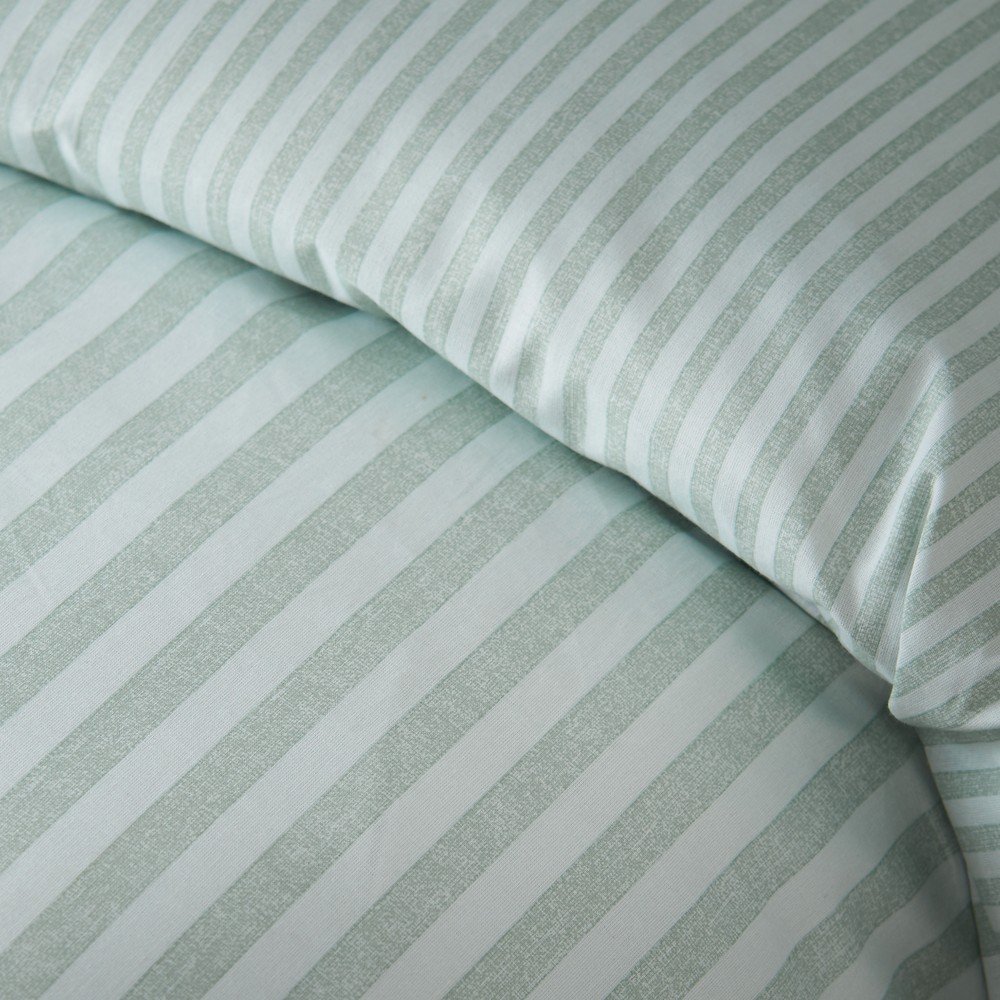 Ágyneműhuzat Epping Textured Stripe – Catherine Lansfield, Zöld