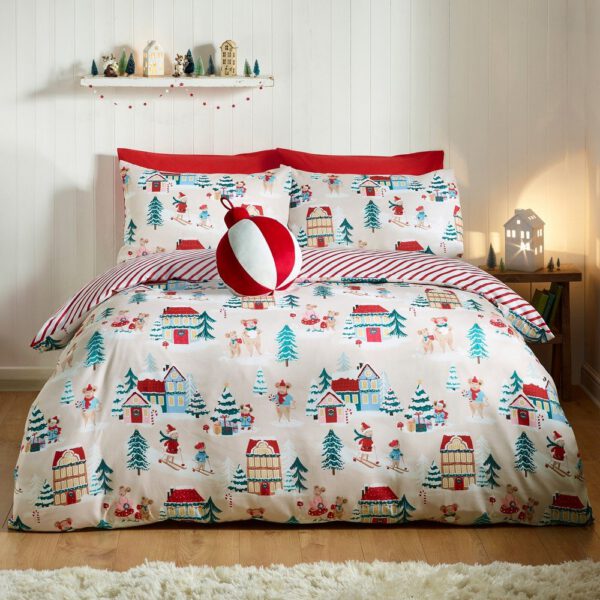 ágyneműhuzat Christmas Mouse Town – Catherine Lansfield